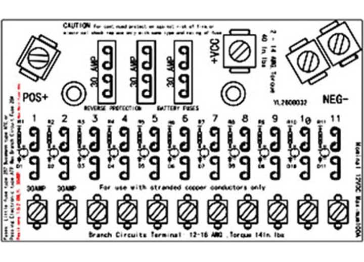 AP Products - 11 Position Fuse Block + Mains71008300 Series - M036-7100-002