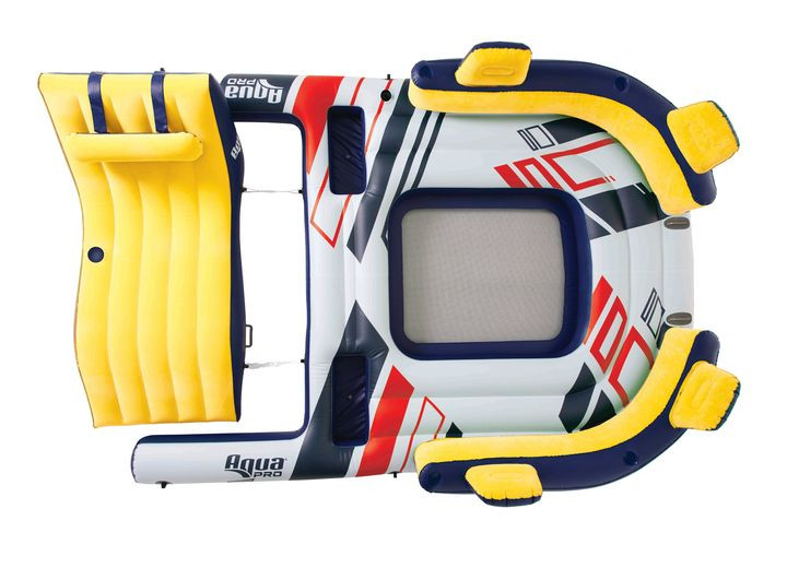 Aqua Pro - 67 Person Giant Part Raft W/detachable Ultra Cushioned Comfort Lounge 130in X 93in - APL20349