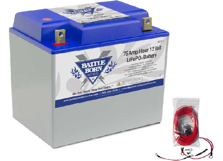 Battle Born Batteries - 75ah 12v Group 24 Lifepo4 Heated Battery Kit - BB1275H-1KIT