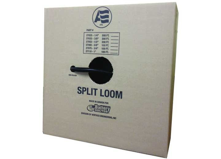 Battery Doctor - Split Loom1/4in Black Split Loomwith Dispenser Box500ft - 27025