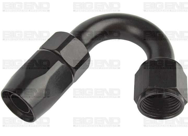 Big End Performance - Black 150 Degree Swivel Aluminum Hose End 10an - 14004