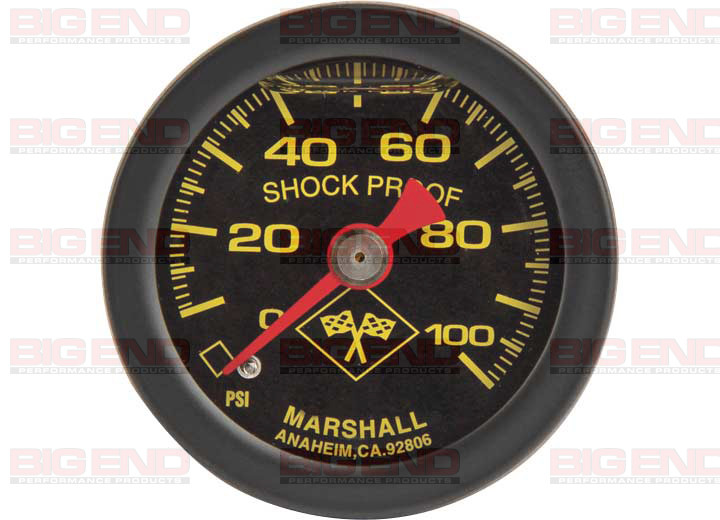 Big End Performance - Liquid Filled Midnight Black Pressure Gauge 0100 Psi - 15019