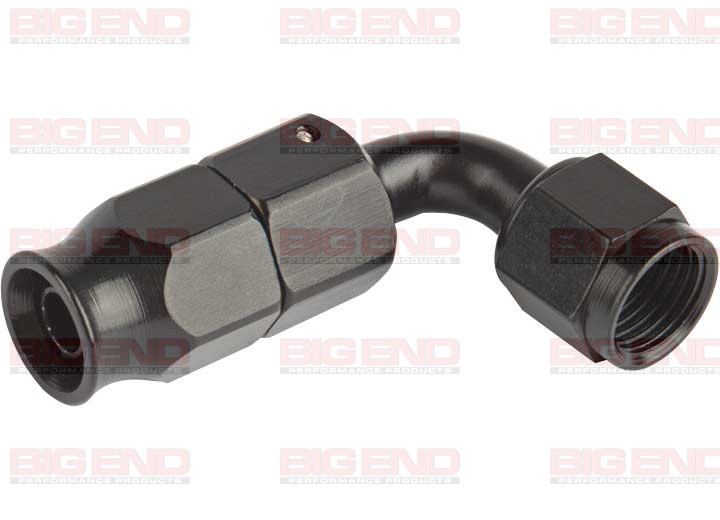 Big End Performance - Ptfe Alum Black Hose End 6an 90 Degree - 23692