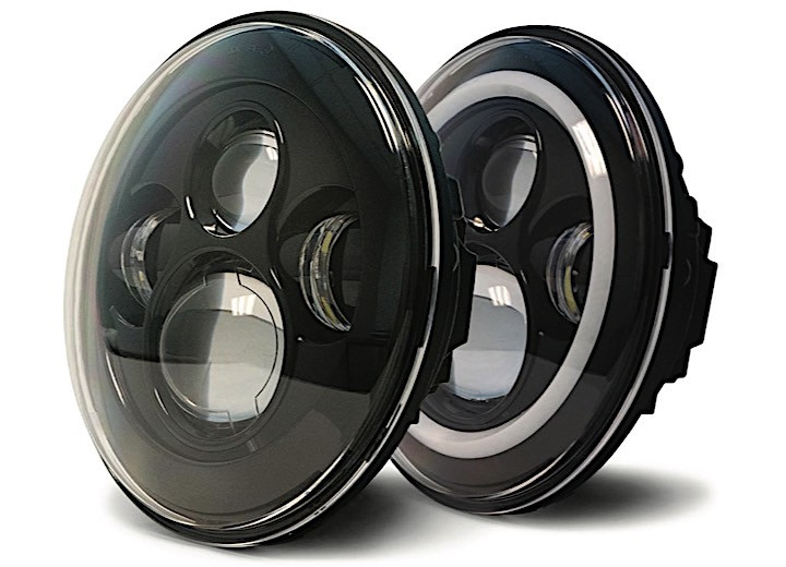 DV8 Offroad - 9718 Jeep Wrangler Led Headlights W/angel Eyes Pair W/antiflickers - HL7JK-02