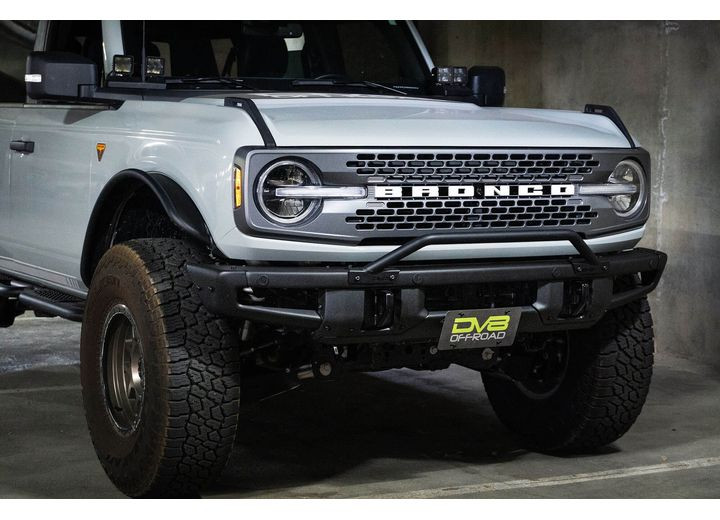 DV8 Offroad - 21c Bronco With Modular Steel Bumper Center License Plate Relocation Bracket - LPBR-01