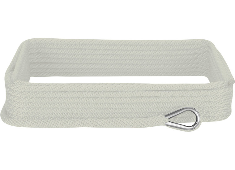 Extreme Max - Boattector Solid Braid Mfp Anchor Line With Thimble 3/8in X 50ft White - 3006.2045