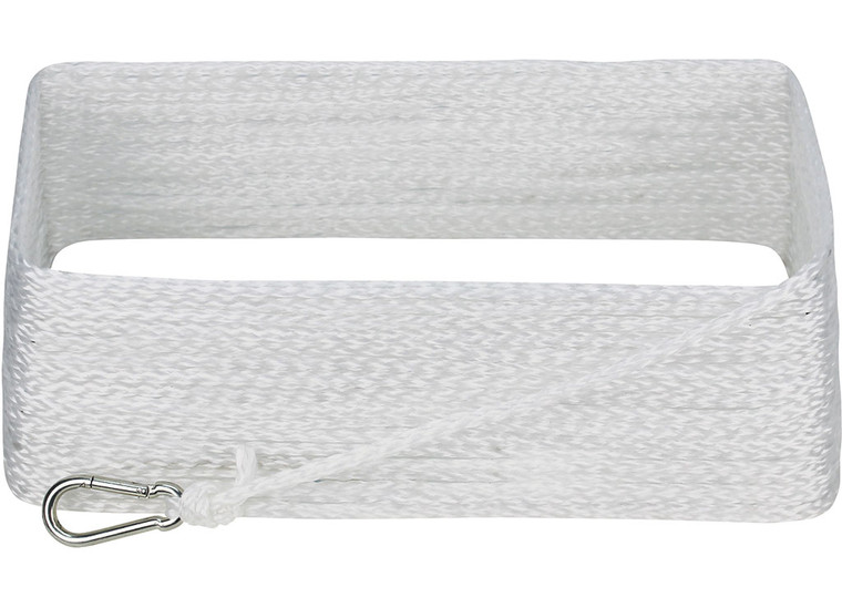 Extreme Max - Boattector Hollow Braid Mfp Anchor Line With Snap Hook 1/4in X 50ft White - 3006.2063