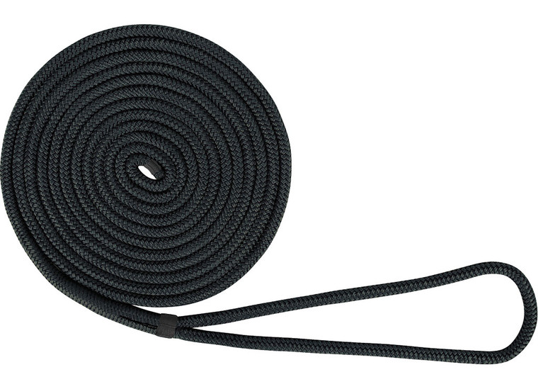 Extreme Max - Boattector Double Braid Nylon Dock Line 3/8in X 15ft Black - 3006.2084