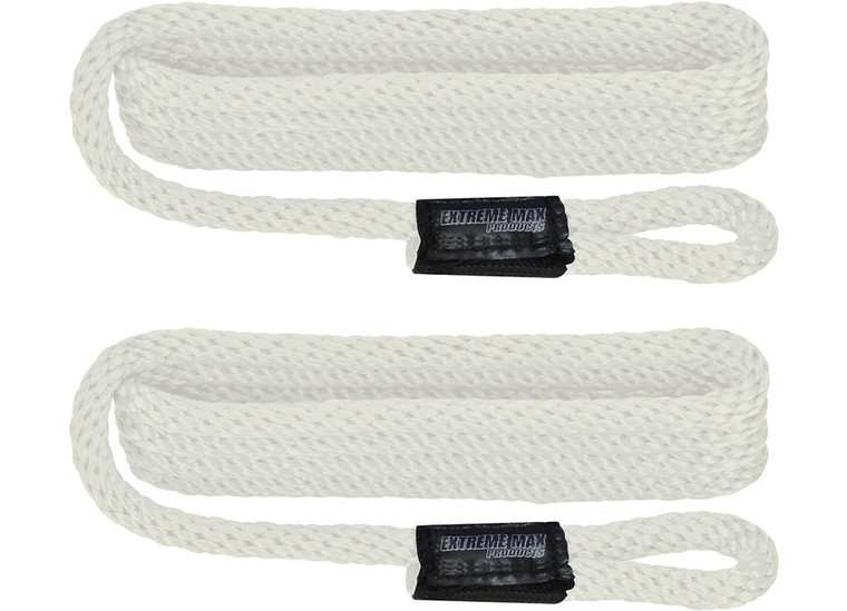 Extreme Max - Boattector Solid Braid Mfp Fender Line 3/8in X 5ft White(value Pack Of 2) - 3006.215