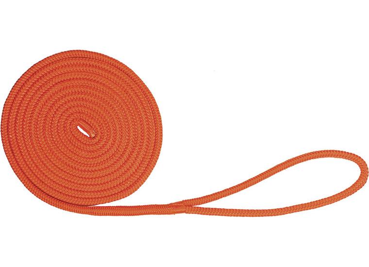 Extreme Max - Boattector Double Braid Nylon Dock Line 3/8in X 15ft Neon Orange - 3006.2429