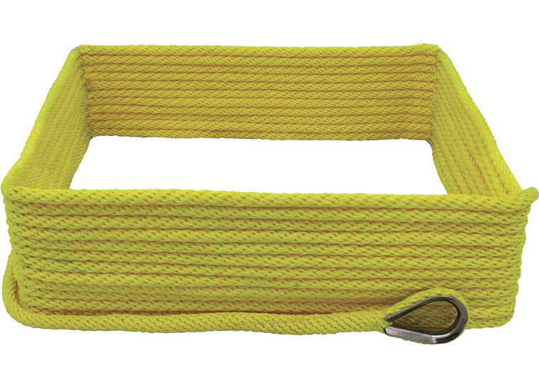 Extreme Max - Boattector Solid Braid Mfp Anchor Line With Thimble 3/8in X 100ft Neon Yellow - 3006.2659