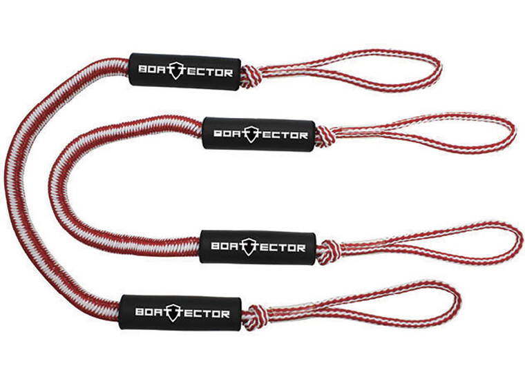 Extreme Max - Boattector Bungee Dock Line 4ft Red/white(value Pack Of 2) - 3006.2732