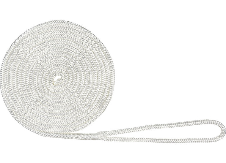 Extreme Max - Boattector Double Braid Nylon Dock Line 3/8in X 15ft White - 3006.2924
