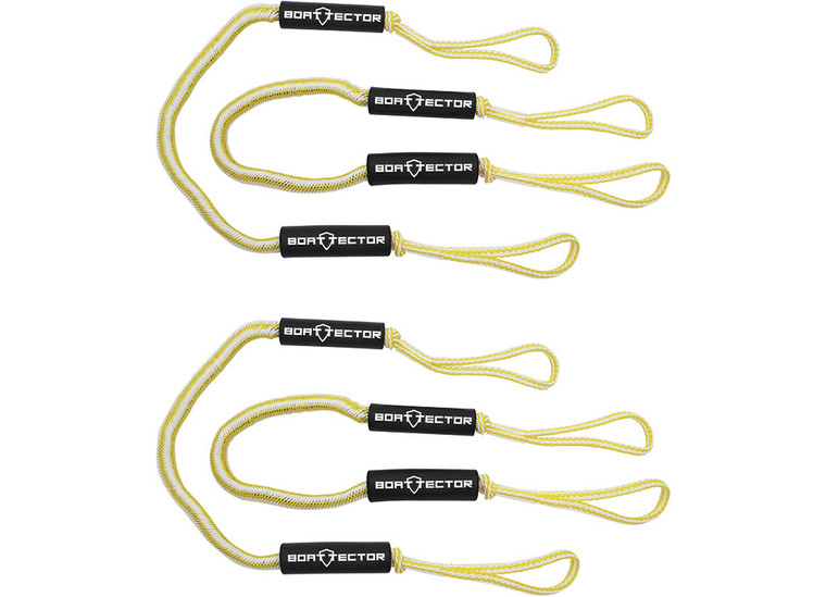 Extreme Max - Boattector Bungee Dock 6ft Yellow/white(value Pack Of 4) - 3006.3293