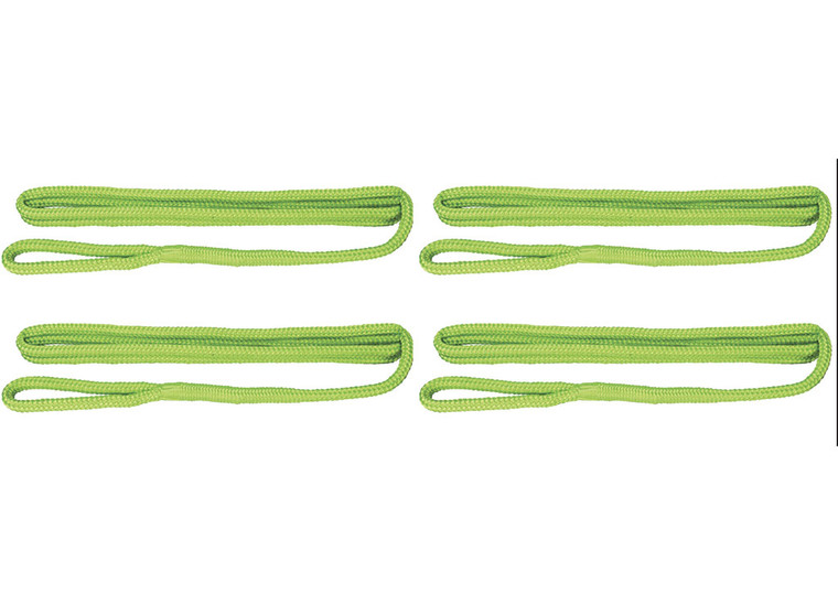 Extreme Max - Boattector Premium Double Braid Nylon Fender 3/8in X 6ft Neon Green(value Pack Of 4) - 3006.3405