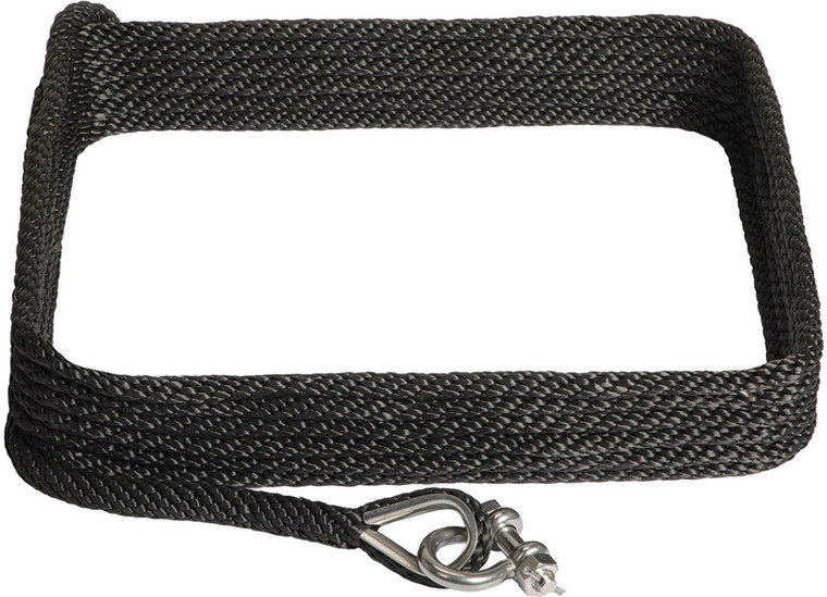 Extreme Max - Boattector Solid Braid Mfp 1/2in X 100ft Anchor Line W/ Ss 3/8in Bolttype Anchor Shackle Black - 3006.3488