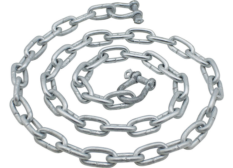 Extreme Max - Boattector Galvanized Steel Anchor Lead Chain 3/16in X 4ft With 1/4in Shackles - 3006.6566