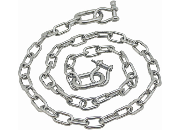 Extreme Max - Boattector Stainless Steel Anchor Lead Chain 5/16in X 5ft With 3/8in Shackles - 3006.6581