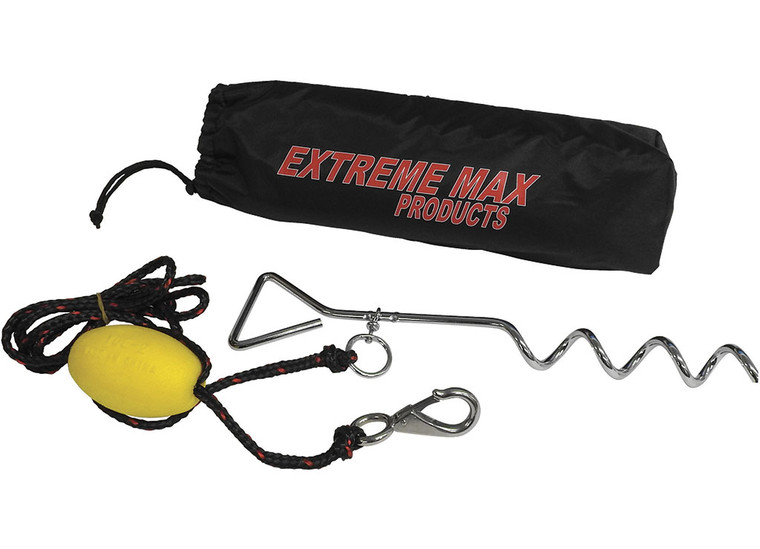 Extreme Max - Boattector Complete Pwc Screw Anchor Kit With Rope Marker Buoy And Storage Bag - 3006.6826