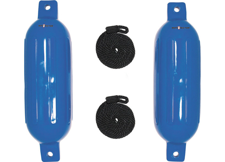 Extreme Max - Boattector Inflatable Fender 6.5in X 22in Blue(value Pack Of 2) - 3006.7207