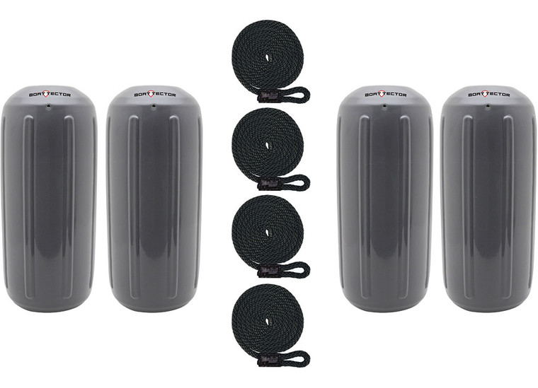 Extreme Max - Boattector Htm Inflatable Fender 6.5in X 15in Gray(value Pack Of 4) - 3006.7474.4