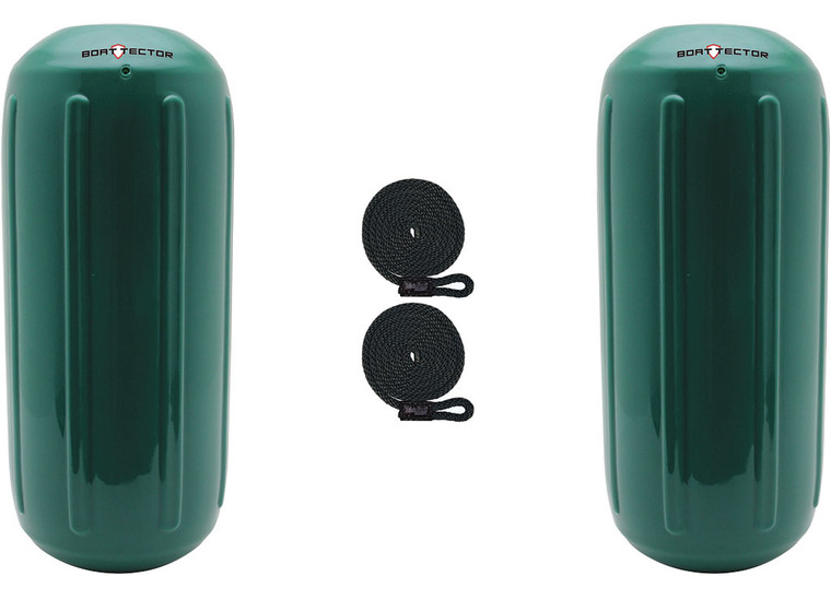 Extreme Max - Boattector Htm Inflatable Fender 8.5in X 20in Forest Green(value Pack Of 2) - 3006.7486.2