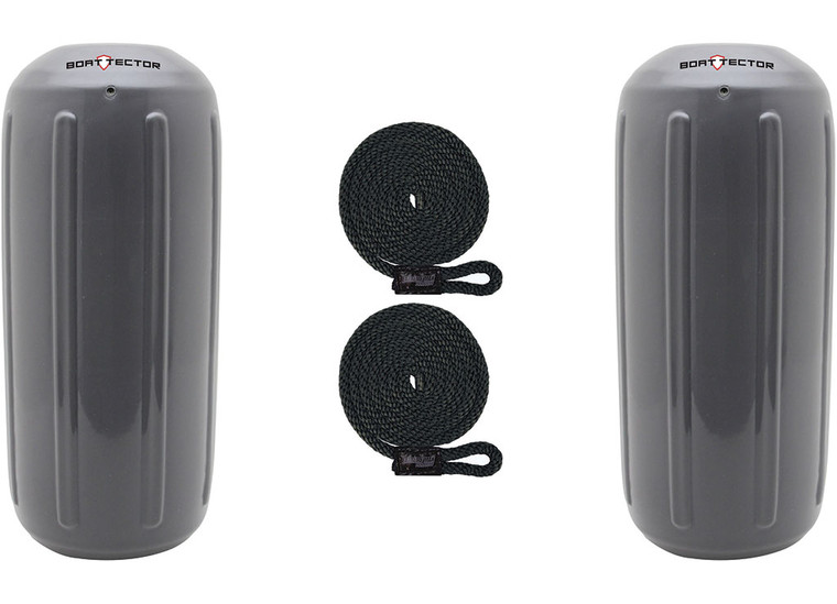 Extreme Max - Boattector Htm Inflatable Fender 8.5in X 20in Gray(value Pack Of 2) - 3006.7489.2