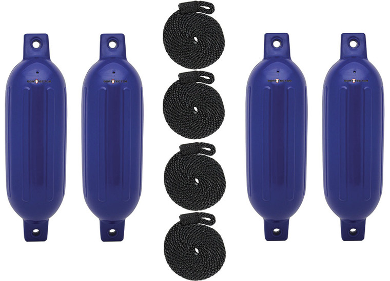 Extreme Max - Boattector Inflatable Fender 4.5in X 16in Cobalt Blue(value Pack Of 4) - 3006.7533
