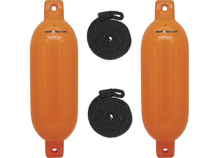 Extreme Max - Boattector Inflatable Fender 8.5in X 27in Neon Orange(value Pack Of 2) - 3006.7611