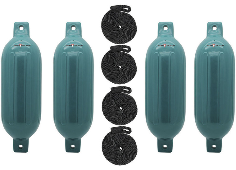 Extreme Max - Boattector Inflatable Fender 4.5in X 16in Teal(value Pack Of 4) - 3006.7623