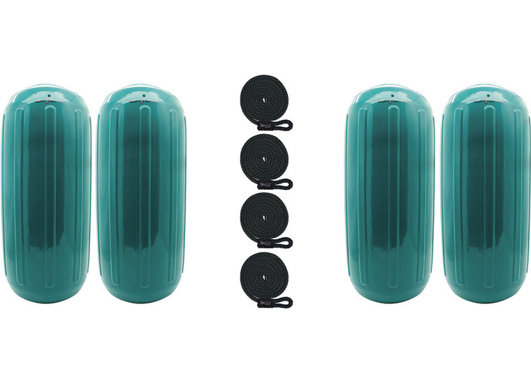 Extreme Max - Boattector Htm Inflatable Fender 6.5in X 15in Teal(value Pack Of 4) - 3006.7712.4