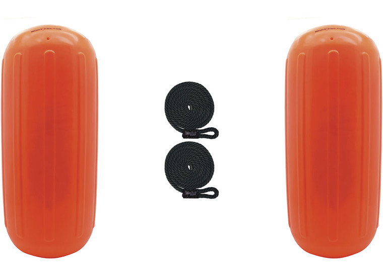 Extreme Max - Boattector Htm Inflatable Fender 6.5in X 15in Neon Orange(value Pack Of 2) - 3006.7715.2