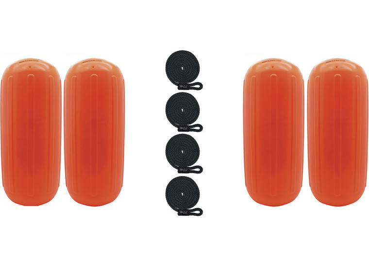 Extreme Max - Boattector Htm Inflatable Fender 6.5in X 15in Neon Orange(value Pack Of 4) - 3006.7715.4