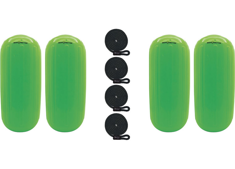 Extreme Max - Boattector Htm Inflatable Fender 6.5in X 15in Neon Green(value Pack Of 4) - 3006.7721.4