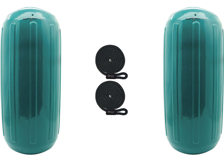 Extreme Max - Boattector Htm Inflatable Fender 8.5in X 20in Teal(value Pack Of 2) - 3006.7727.2