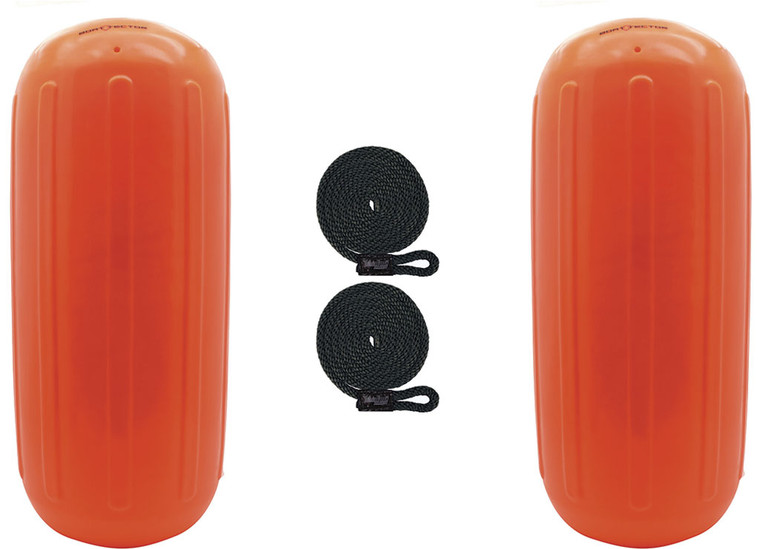 Extreme Max - Boattector Htm Inflatable Fender 8.5in X 20in Neon Orange(value Pack Of 2) - 3006.7729.2