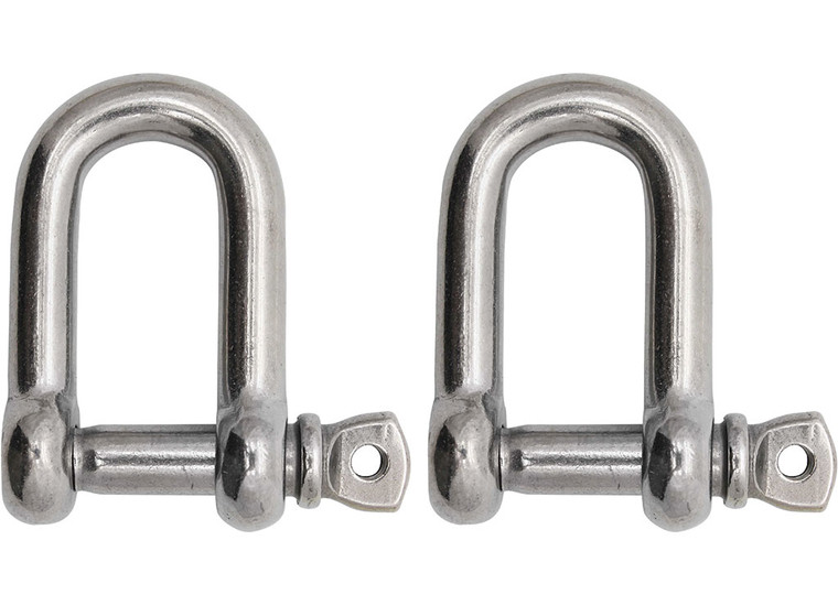 Extreme Max - Boattector Stainless Steel D Shackle 1/4in 2pack - 3006.8237.2