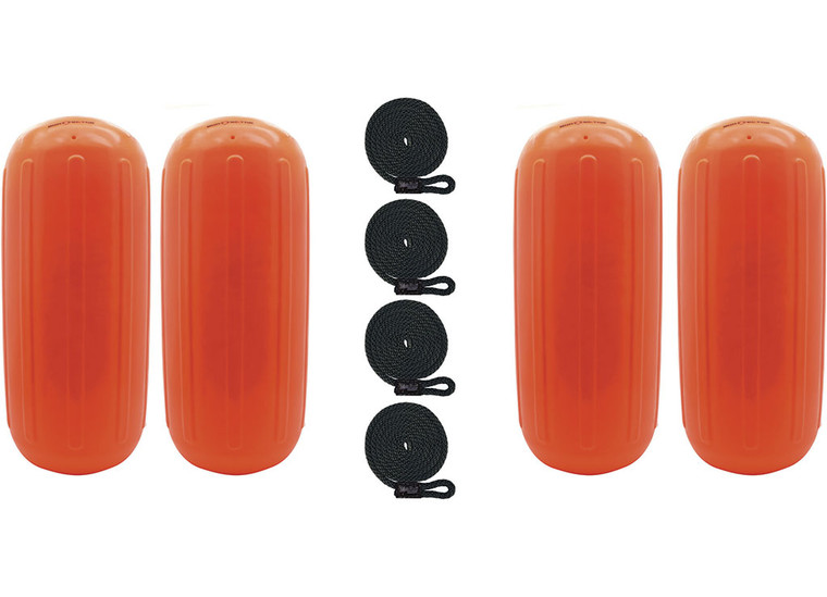 Extreme Max - Boattector Htm Inflatable Fender 10in X 27in Neon Orange(value Pack Of 4) - 3006.8518.4