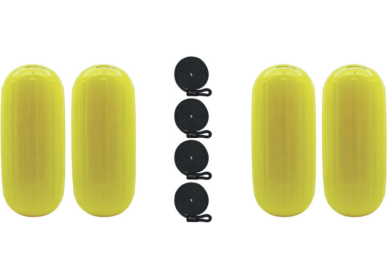 Extreme Max - Boattector Htm Inflatable Fender 10in X 27in Neon Yellow(value Pack Of 4) - 3006.8521.4