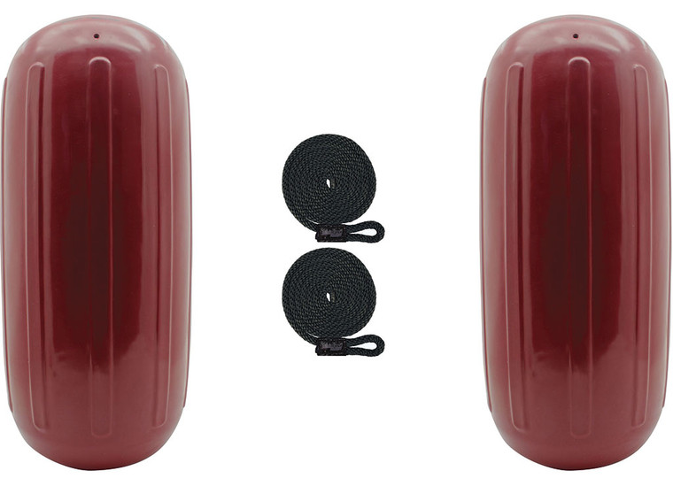 Extreme Max - Boattector Htm Inflatable Fender 10in X 27in Cranberry(value Pack Of 2) - 3006.8527.2