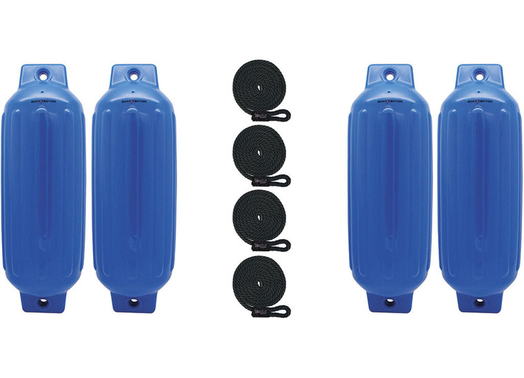 Extreme Max - Boattector Inflatable Fender 10in X 30in Blue(value Pack Of 4) - 3006.8535.4