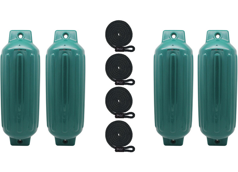 Extreme Max - Boattector Inflatable Fender 10in X 30in Forest Green(value Pack Of 4) - 3006.8547.4