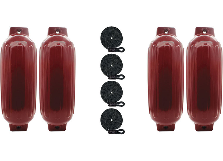 Extreme Max - Boattector Inflatable Fender 10in X 30in Cranberry(value Pack Of 4) - 3006.8564.4