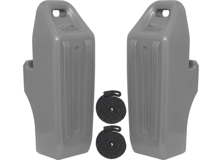 Extreme Max - Pontoonspecific Inflatable Boat Fender Kit Includes Two Fenders And 3/8in X 6ft Fender Line Gray - 3006.8779
