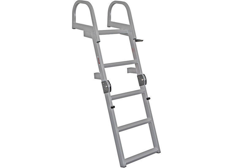 Extreme Max - Deluxe Welded Aluminum Folding Dock & Pontoon Ladder 4step - 3006.8881