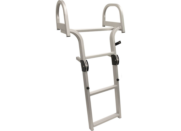 Extreme Max - Wide Entry Deluxe Aluminum Folding Dock & Pontoon Ladder 3step - 3006.8884