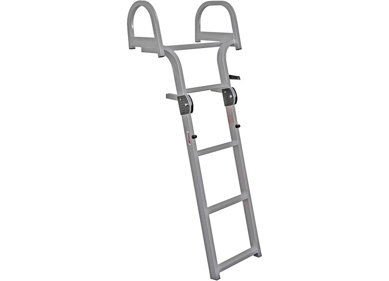 Extreme Max - Wide Entry Deluxe Aluminum Folding Dock & Pontoon Ladder 4step - 3006.8887