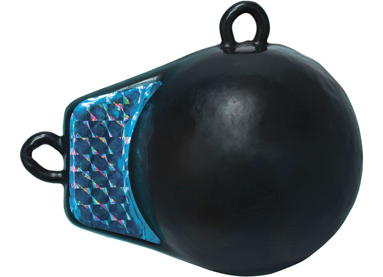 Extreme Max - Coated Ballwithfin Downrigger Weight 3 Lbs With Blue Flash - 3006.9249