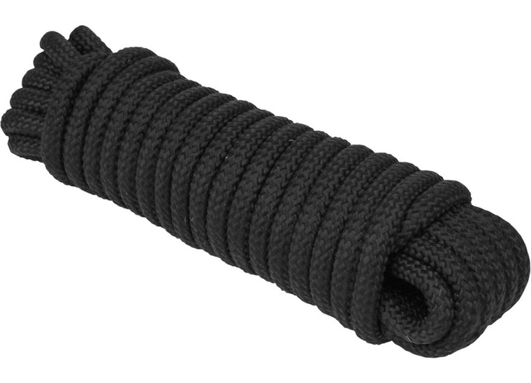 Extreme Max - 16strand Diamond Braid Utility Rope 1/4in X 100ft Black - 3008.0307