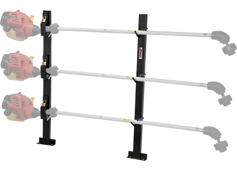 Extreme Max - Locking Trimmer Rack For Open Utility Trailers Holds 3 Pole Tools Secure W/powdercoated Finish - 5001.6354